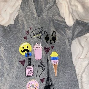 justice | kids clothing | grey top | kids size 12 (L)